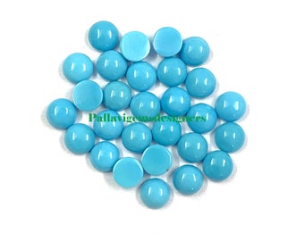 Gemma cabochon tondo piatto rotondo sciolto turchese naturale dell'Arizona di grado superiore, dimensione calibrata 2,3,4,5,6,7,8,9,10 mm