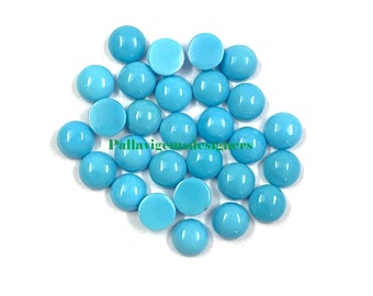 Top Grade Natural Arizona Turquoise Loose Round Flat Back Cabochon Gemstone Calibrated Size 2,3,4,5,6,7,8,9,10 mm