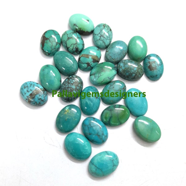 Natural Tibetan Turquoise Oval Loose Calibrated Cabochons 3x5,4x6,5x7, 6x8, 7x9, 8x10, 9x11, 10x12, 10x14, 12x16, 13x18, 15x20 MM