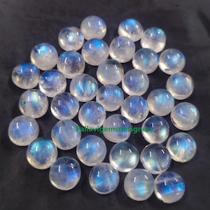 AAA Quality Natural Rainbow Moonstone Round Cabochon Flat Back Calibrated Gemstone 2,3,4,5,6,7,8,9,10,11,12,14,15,16,18,20,22,24,25MM