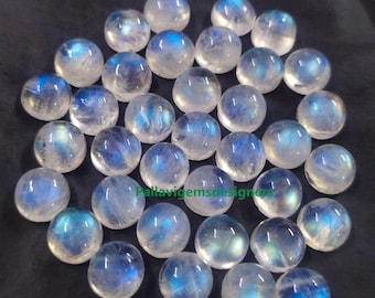 AAA Qualität Natürlicher Regenbogen Mondstein Rund Cabochon Flach zurück kalibriert Edelstein 2,3,4,5,6,7,8,9,10,11,12,14,15,16,18,20,22,24,25 MM