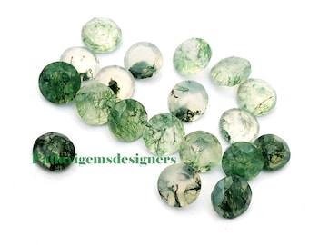 Natürliche grüne Baum Moos Achat runde lose kalibrierte Schmuck Edelstein 3,4,5,6,7,8,9,10,11,12,13,14,15,16, 18, 20, 22, 24, 25, mm
