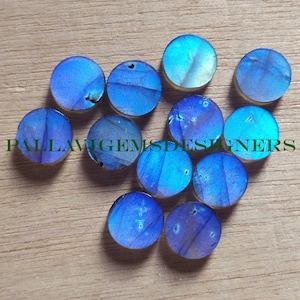 Blue Flashy Natural Labradorite Round Discs/Coins Calibrated Loose Cabochons Gemstone 8,9,10,11,12,13,14,15, 16, 18, 20, 22, 24, 25, mm