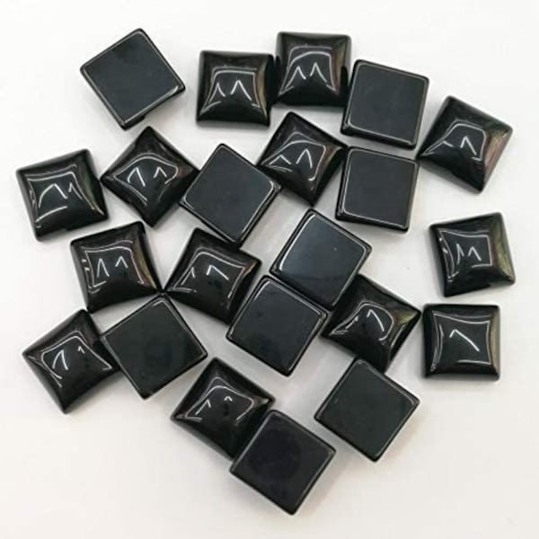 Cabochon quadrati con pietre preziose calibrate sciolte in onice nero naturale 3,4 5 6 7 8 9 10 11 12 13 14 15 16 18 20 22 24 25 mm