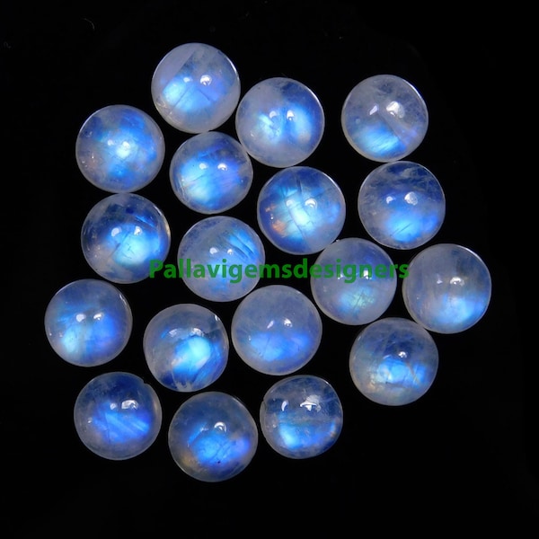 AAA Quality Natural Rainbow Moonstone Round Cabochon Flat Back Calibrated Gemstone 2,3,4,5,6,7,8,9,10,11,12,14,15,16,18,20,22,24,25MM