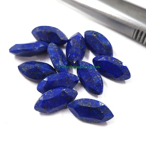 Lapis Lazuli Faceted Marquise Calibrated Loose Jewelry Making Cabochons 4x8,5x10,6x12, 7x14, 8x16, 9x18, 10x20,11x22, 12x24,13x26,15x30 mm