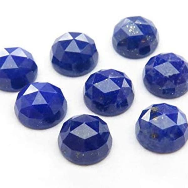 Piedra preciosa de lapislázuli natural de corte rosa, redonda, suelta y calibrada, de 3, 4, 5, 6, 7, 8, 9, 10, 11, 12, 13, 14, 15, 16, 18, 20, 22, 24 y 25 mm.