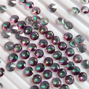 Rainbow Mystic Topaz Facetterad Lös Smycke Rund Kalibrerad Ädelsten 3,4,5,6,7,8,9,10,11,12,13,14,15 mm