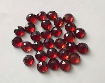 Natural Mozambique Red Garnet Rose Cut Round Calibrated Loose Jewelry Making Gemstone Size 3,4, 5, 6, 7, 8, 9, 10 mm