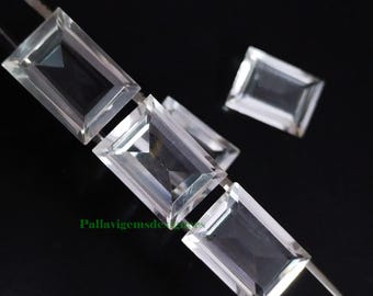 Natural Clear Crystal Quartz Rectangle Faceted Loose Gemstone 4x6,5x7,6x8,7x9,8x10,9x11, 10x12, 10x14, 12x16, 13x18, 15x20, 16x22, 18x25 MM