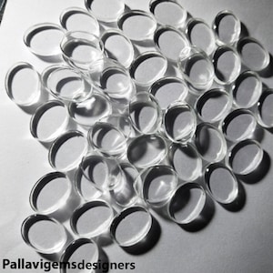Natural Crystal Quartz Both Side Flat Loose Calibrated Oval Cabochons 7x9, 8x10, 9x11, 10x12, 10x14, 12x16, 13x18, 15x20, 16x22, 18x25 MM