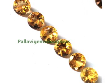 AAA Grade Natural Citrine Round Faceted Calibrated Loose Jewelry Making Gemstone Size 3,4, 5, 6, 7, 8, 9, 10 mm