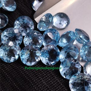 Top Quality Natural Faceted Sky Blue Topaz Round Calibrated Loose Jewelry Making Gemstone Size 3,4, 5, 6, 7, 8, 9, 10 mm