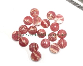 Cabujones sueltos de rodocrosita natural calibrados, redondos, para joyería, en tamaños 3, 4, 5, 6, 7, 8, 9, 10, 11, 12, 13, 14, 15, 16, 18, 20, 22, 24 y 25 mm.