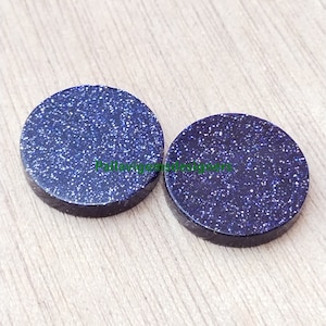 Natural Blue Sunstone Flat Round Coin Calibrated Loose Round Discs Gemstone Cabochons 4,5,6,7,8,9,10,11,12,13,14,15,16,18,20,22,24, 25, mm