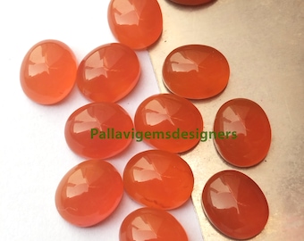 Natural Carnelian Oval Shape Calibrated Loose Cabochons 3x5,4x6,5x7, 6x8,7x9, 8x10, 9x11, 10x12, 10x14, 12x16, 13x18, 15x20, 16x22, 18x25 MM