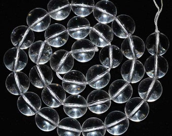 Naturalne, przezroczyste koraliki z kwarcu kryształowego, gładkie, okrągłe koraliki z kwarcu kryształowego o średnicy 6 mm, 8 mm, 10 mm, 12 mm, luźne koraliki z naturalnych kamieni szlachetnych do wyrobu biżuterii