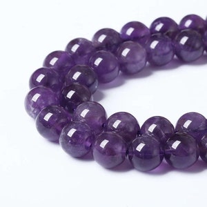 Purple Amethyst AAA Natural Round Beads High Quality Genuine Round Gemstone Loose Wholesale Price Beads 6mm 8mm 10mm 12mm 15&quot; Full Strand