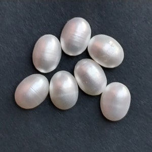 Natural White Fresh Water Pearl Oval Loose Calibrated Jewelry Making Gemstone Cabochons 3x5,4x6,5x7, 6x8, 7x9, 8x10, 9x11, 10x12, 10x14 MM