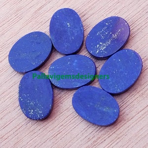 Natural Lapis Lazuli Both Side Flat Loose Calibrated Oval Cabochons 7x9, 8x10, 9x11, 10x12, 10x14, 12x16, 13x18, 15x20, 16x22, 18x25 MM image 1
