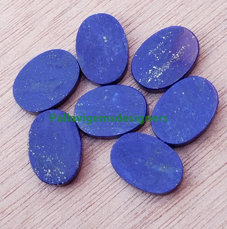 Natural Lapis Lazuli Both Side Flat Loose Calibrated Oval Cabochons 7x9, 8x10, 9x11, 10x12, 10x14, 12x16, 13x18, 15x20, 16x22, 18x25 MM image 1