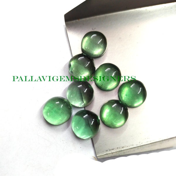 Natural Green Fluorite Round Calibrated Loose Jewelry Cabochons 3,4,5,6,7,8,9,10,11,12,13,14,15,16, 18, 20, 22, 24, 25, mm