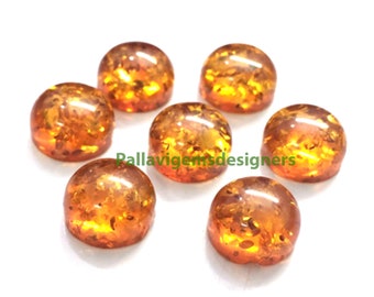 Top-Qualität des baltischen Bernsteins Runde lose kalibrierte Schmuck Cabochons Größe 5,6,7,8,9,10,11, 12, 13, 14, 15, 16, 18, 20, 22, 24,25 mm