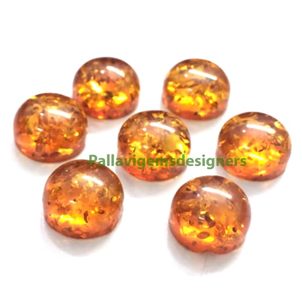 Top Quality of Baltic Amber Round Loose Calibrated Jewelry Cabochons Size 5,6,7,8,9,10,11, 12, 13, 14, 15, 16, 18, 20, 22, 24,25 mm