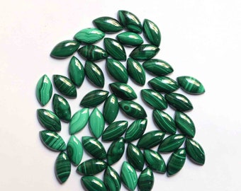 Natural Malachite Marquise Calibrated Loose Jewelry Cabochons 3x6, 4x8, 5x10, 6x12, 7x14, 8x16, 9x18, 10x20,11x22, 13x26,15x30 mm