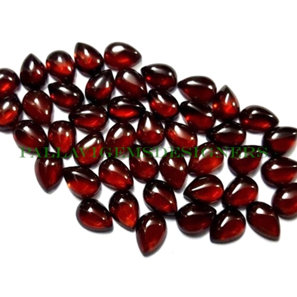 AAA Mozambique Red Garnet Pear Loose Calibrated Gemstone Cabochons 3x5, 4x6, 5x8, 6x9, 7x10, 8x12, 9x13 MM