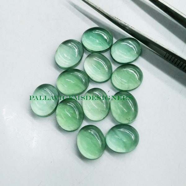 AA Natural Green Fluorite Oval Calibrated Flat Back Loose Cabochon 3x5,4x6,5x7,6x8,7x9,8x10,9x11,10x12,10x14,12x16,13x18,15x20,16x22,18x25MM