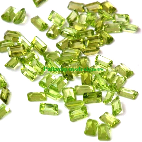 Natural Peridot Octagon Shape Faceted Loose Calibrated Jewelry Making Gemstone Cabochons 3x5,4x6,5x7, 6x8 MM