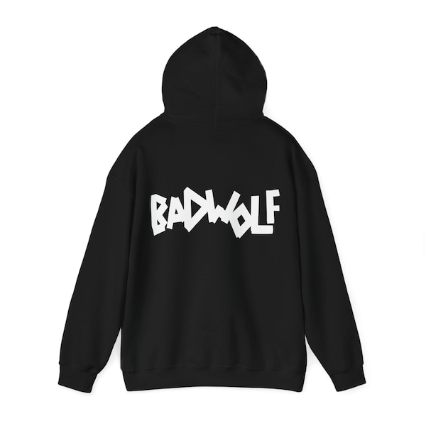 BadWolf Classic Black Hoodie, The Cure, Dr Who, Bad Wolf