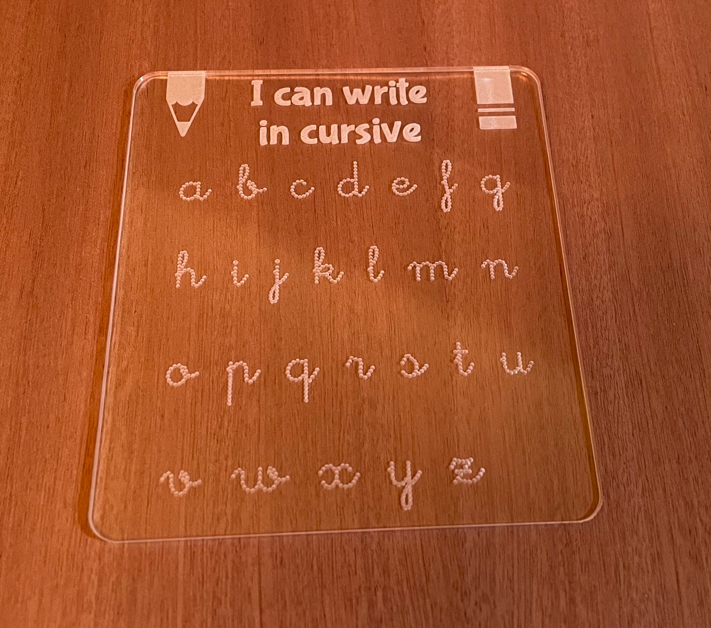 Cursive Practice Board SVG, Laser Cut File - Etsy