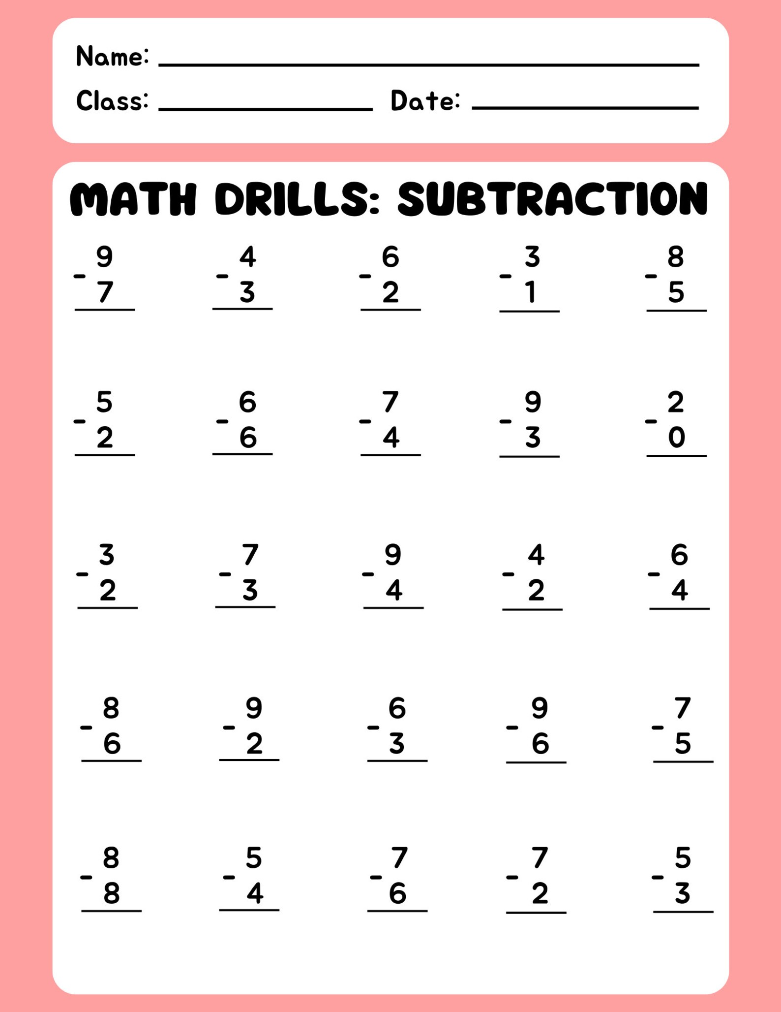 Elementary Math Worksheets - Etsy