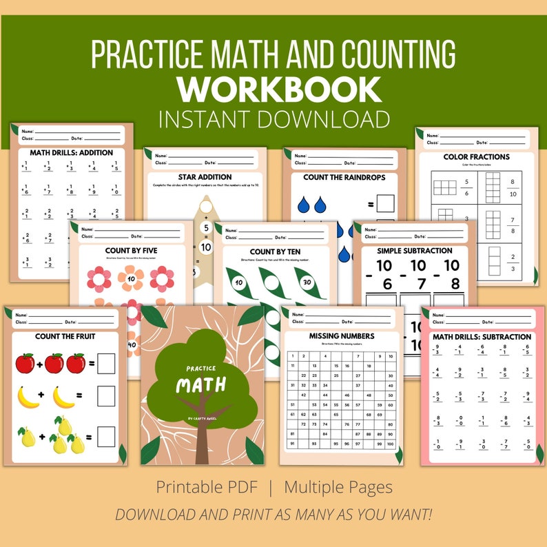 Elementary Math Worksheets - Etsy