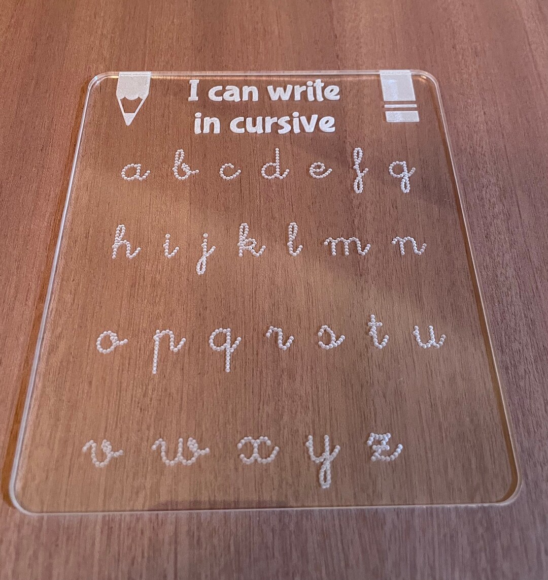 Dry Erase Board for Practicing Cursive Writing Etsy