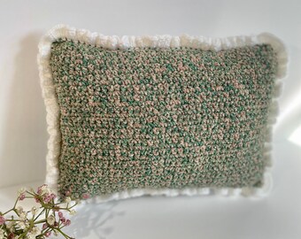 Crochet Marbled Jade Pillow