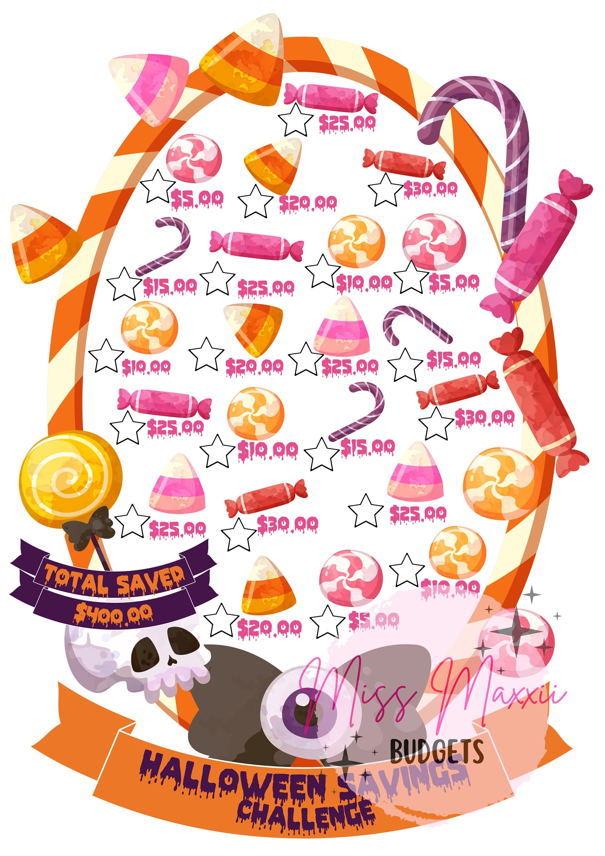 貯金トラッカー I ハロウィン貯金チャレンジ I かわいい I デジタルダウンロード I PDF A4 A5 A6 レターとハーフレター - Etsy  日本