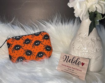 Halloween Spider Coin Purse – Cotton Zipper Pouch