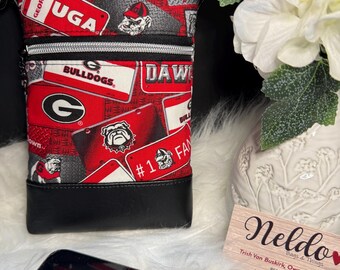 Football Crossbody Bag – Red & Black – Cotton/Faux Leather