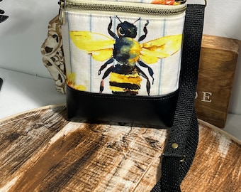 Crossbody Phone Purse | Yellow Black Bee Floral Design | Crossbody | Wanderlust | Bag | Gift