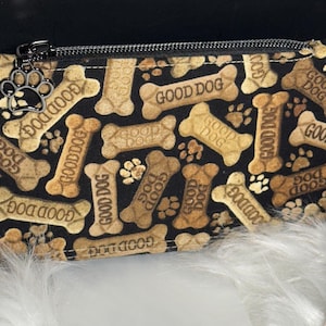 Dog Bones Wallet – Unique Zipper Pouch with Card Slots & Snap Strap | Purse Pal
