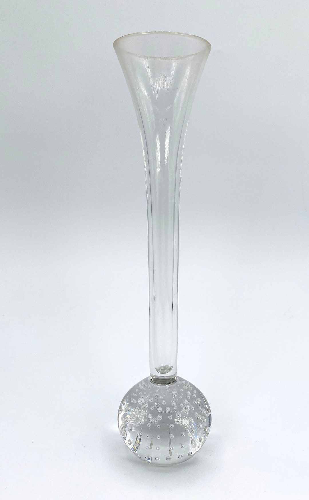 Vintage Single Flower Glass Vase With Glass Bubble Orb at Etsy