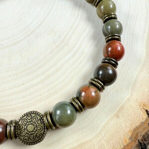 Handmade Genuine Picasso Jasper Stone Healing Bracelet
