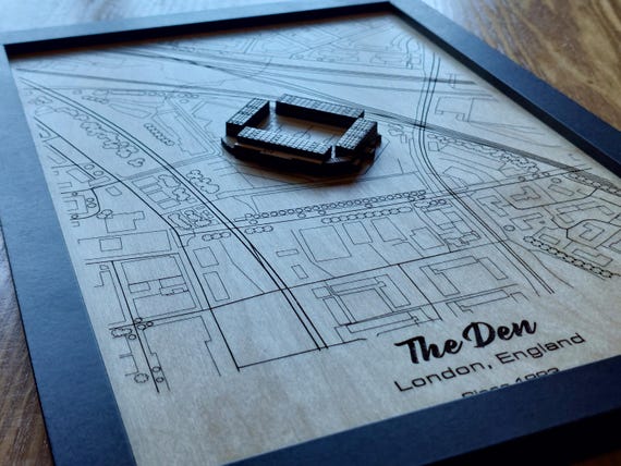 The Den Wall Art: Laser Engraved Wood, Millwall FC Gift