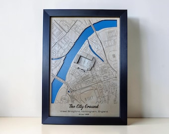 The City Ground Wall Art: Legno inciso al laser, regalo del Nottingham Forest FC