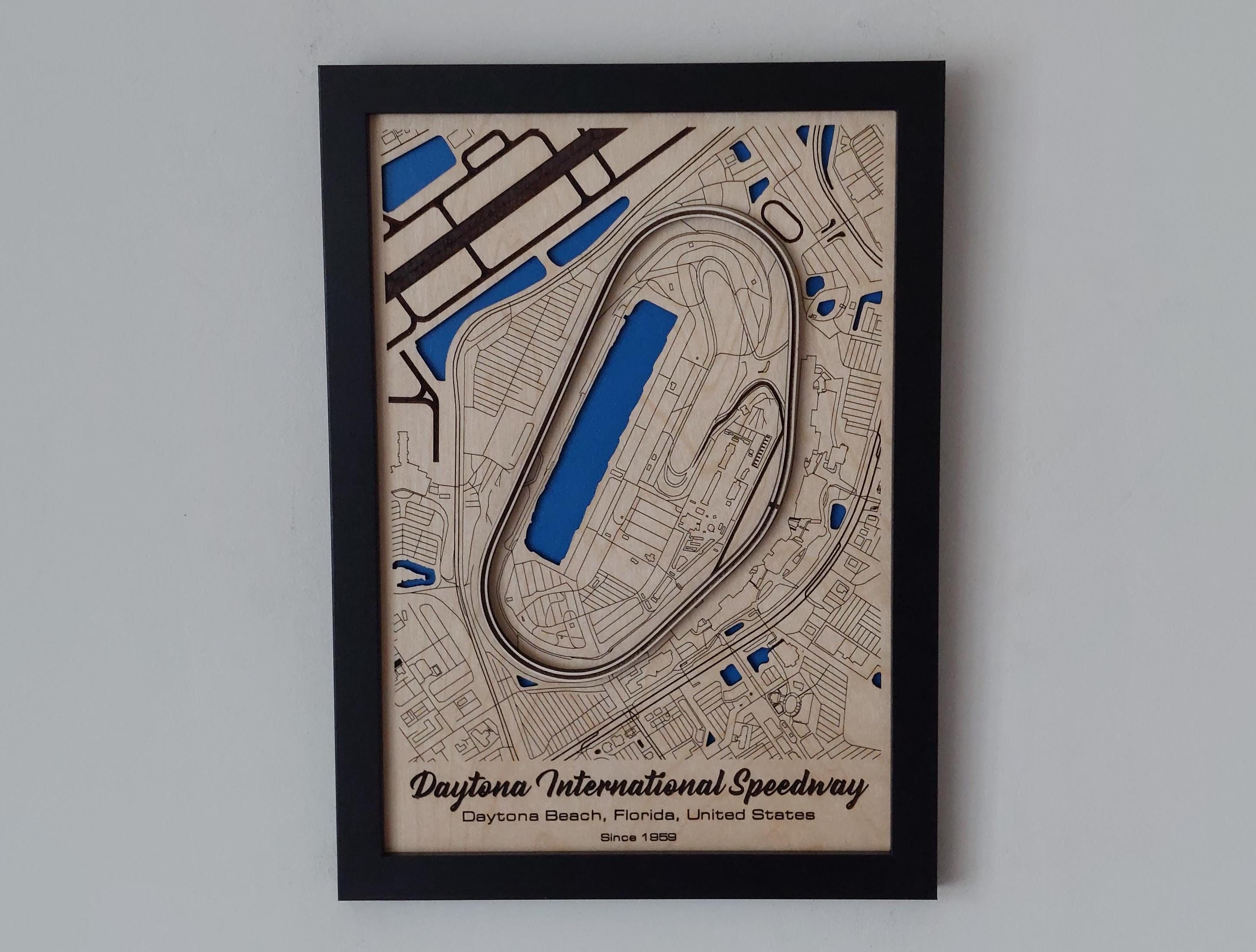 Daytona International Speedway Wall Art: Laser Engraved Wood, 500