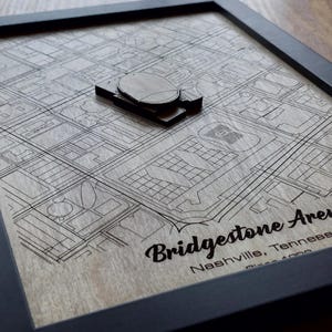 Décoration murale Bridgestone Arena | Prédateurs de Nashville | Bois gravé au laser