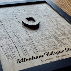 Muurkunst Tottenham Hotspur Stadium | Tottenham Hotspur FC | Lasergegraveerd hout